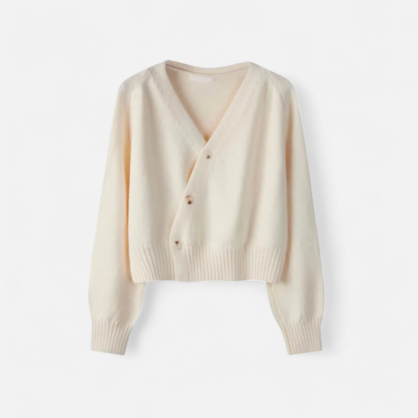 Cárdigan Mujer Lana Premium con Botones en Diagonal